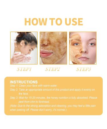 Honey Tearing Peel Mask for Deep Cleansing & Moisturizing - Painless Blackhead Removal, Oil Control, and Pore Shrinking - Suitable for All Skin Types - Women (1Pcs) - Buy Online on GoSupps.com