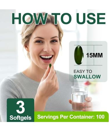 Tiuedu Spirulina Chlorella Softgels 300 Capsules 17 in 1 Green Nutrient Blend Spirulina Chlorella Softgels Rich in Plant Protein Vitamins Chlorophyll Easy to Take Softgel - Buy Online on GoSupps.com