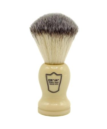 Parker Safety Razor Synthetic Bristle Shaving Brush with Ivory Handle | Brush Stand Included - Premium Quality for Smooth Shaves - Buy Online on GoSupps.com