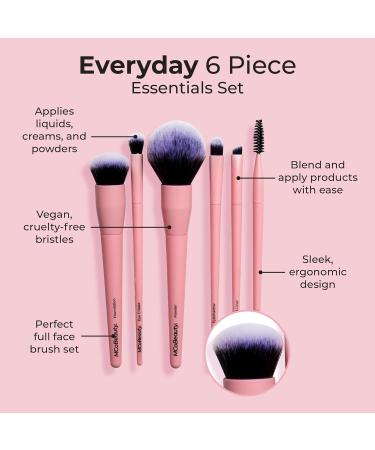 MCoBeauty Everyday Essentials Set for Women - 6-Piece Brush Set for Flawless Makeup Application - International Shipping Available - Buy Online on GoSupps.com