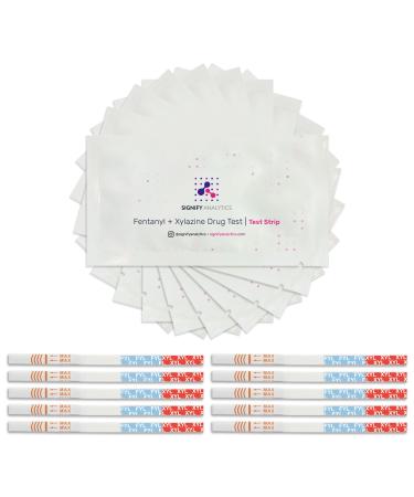 Signify Analytics Xylazine and Fentanyl Test Strip for Liquid and Powder Substances - 10 Pack (10 Test Strips) - Fast Easy and Simple to Use Forensic Test 1 Count (Pack of 10)