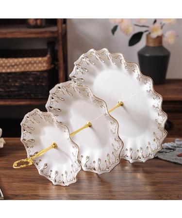 Fruit Basket Bowl Fruit Dish Three-Layer Fruit Plate Chinese Style Hollow Creative Ceramic Fruit Bowl Living Room Dining Room Kitchen Desktop Decor Candy Plate Fruit Bowls - Buy Online on GoSupps.com
