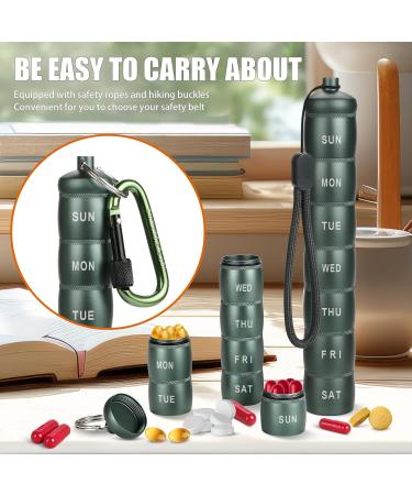 Outdoor Travel Pill Box - Flexible Stackable Aluminum Keychain Organizer for Vitamins Supplements & Medications - Buy Online on GoSupps.com