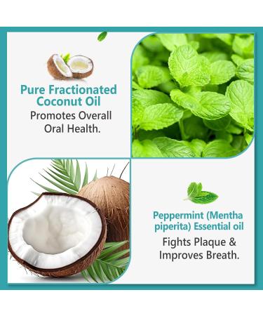 Coconut Oil Pulling Mouthwash - Natural Mint for Teeth & Gums Fresh Breath & Whitening Travel Size 237ml - Buy Online on GoSupps.com
