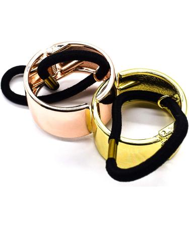 AUEAR Brushed Metal Hair Cuff Ponytail Holder Elastic Hair Tie Set (4 Pack Style 1) - Women Girls Hair Rings - 4 Count - Buy Online on GoSupps.com