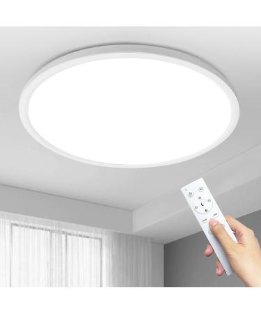 Moonsea 36W LED ceiling lamp flat dimmable with remote control ultra thin ceiling lamp round 3000-6500K 40cm white ceiling lamp flat for living room bedroom children's room bathroom 36W-dimmable-white1