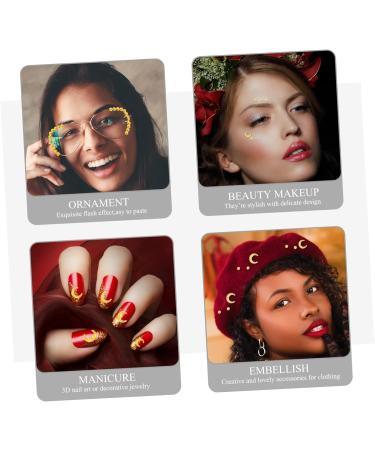 WOFASHPURET 5 Boxes Metal Nail Decoration Nail Art Supplies Nail Art Decor Nail Craft Decors Nail Charm Glue Rhinestone for Nails Nail Art Studs Diy Nail Charms Nails Gems Suite Hollow Out - Buy Online on GoSupps.com