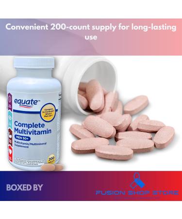 Multivitamin Multimineral for Men 50+ Tablets 200 Count (Pack of 1) Boxed by Fusion Shop Store - Buy Online on GoSupps.com