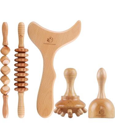 Complete Maderotherapy Set 5 in 1: Full Body Massage Lymphatic Drainage Anti-Cellulite Tools for Back & Legs - Buy Online on GoSupps.com
