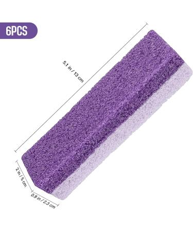 Pumice Stone for Feet - Double Sided Foot Scrub in Purple | Exfoliating Dead Skin, Smooth Heels | Ideal for Home & Beauty Salons - 6Pcs - Buy Online on GoSupps.com