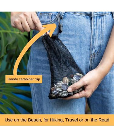 PALTERWEAR Mesh Drawstring Bag With Clip - Set of 4 (6 x 8 inch) Black - Buy Online on GoSupps.com