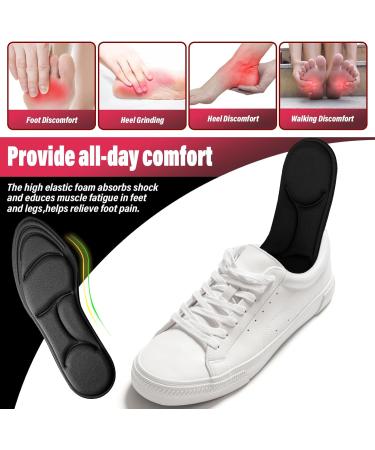 2 Pairs Memory Foam High Heel Insoles - Breathable Shoe Pads & Comfort Cushion Inserts for Men & Women (Black - Buy Online on GoSupps.com