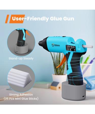Cordless Hot Glue Gun, GoGonova 15s Fast Preheating 5Ah Built-in Battery Hot Melt Glue Gun, Smart Power-Off, Kit with 25 Pcs Premium Mini Glue Sticks and USB-C Charging Port - Buy Online on GoSupps.com