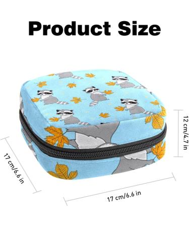 Sanitary Napkin Storage Bag - Portable Menstrual Cup Pouch for Women & Teen Girls | Nursing Pad Holder - Raccoon Maple Leaf Design (Multicolor) - Buy Online on GoSupps.com