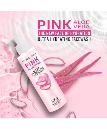 Pink Aloe Vera Ultra Hydrating Face Wash 100ml | Hyaluronic Acid Honey & Glycerin | Glowing | Soothing | Non-Drying Deep & Gentle Cleansing | No Parabens & Sulphates | Vegan - Buy Online on GoSupps.com