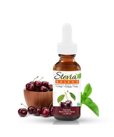 Stevia Select Liquid Stevia Drops - Keto Friendly Liquid Stevia Sweetener | Black Cherry Stevia Drops | Zero Calorie Sweetener Sugar Substitutes Extracted from Sweet Leaf | Black Cherry Extract 2 Oz.