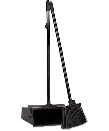 Duo-Pan Plastic Lobby Pan and Duo-Sweep Broom Combo | 36 Overall Length x 11-51/64 Width | Black - Buy Online on GoSupps.com