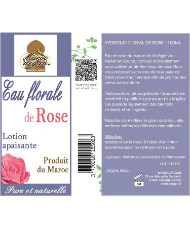 Moroccan Artisanal Rose Water 100% Organic and Natural - 100ML - Buy Online on GoSupps.com