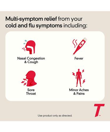Tylenol Cold & Flu Severe Caplets - 24 ct Relief for Fever, Pain, Cough & Congestion - Buy Online on GoSupps.com
