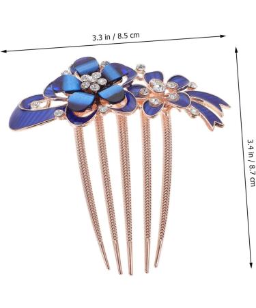 Angoily Crystal Diamond Hair Comb Zapatilla De Mujer Bride Slippers for Wedding Day Hair Comb Clips for Women Hair Combs for Women Blue Hair Slides Miss Prom Zinc Alloy Hairpin - Buy Online on GoSupps.com
