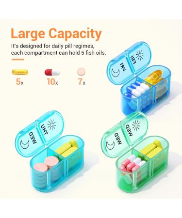 7 Days AM PM Pill Organizer - BPA-Free 2 Times a Day Large Weekly Pills Case for Vitamins and Medicine - Buy Online on GoSupps.com