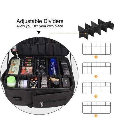 Relavel Professional Makeup Backpack - Extra Large Travel Train Case for Women - Cosmetic Organizer and Brush Holder - Large Black - Buy Online on GoSupps.com