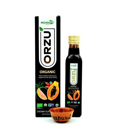 ORZU All-Natural Detox Cleanse and Immune Support Juice with Bitter Watermelon Papaya Pomegranate Goji Olive and Guava USDA Organic Certified