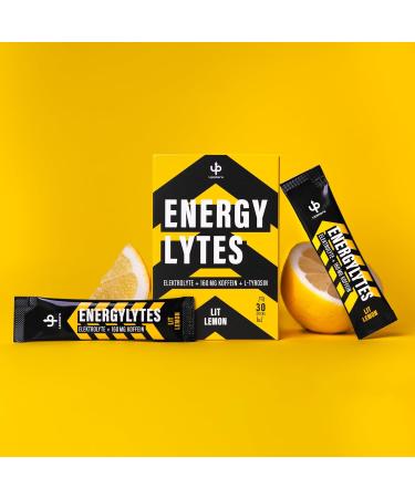 Upsters Energylytes I Sugar-Free Electrolyte Powder with 160mg Caffeine I 30 Portions for Hydration & Focus I L-Tyrosine I Ideal for Sports & Parties - Litle Lit Lemon Flavor - Buy Online on GoSupps.com