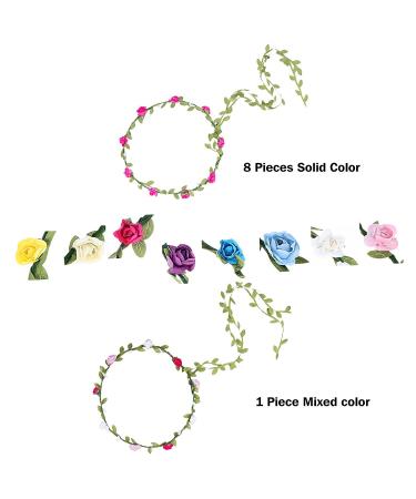 Buy AWAYTR 9-Piece Multi-Colored Flower Crown Garland for Festivals & Weddings - Perfect for Women & Girls - Buy Online on GoSupps.com
