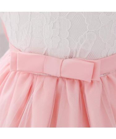 Baby Girl Baptism Christening Dress with Lace Floral Embroidery and Headband | Formal Party Birthday Pageant Wedding Bridesmaid Tutu Princess Christmas Gown for 18-24 Months (Baby Pink) - Buy Online on GoSupps.com