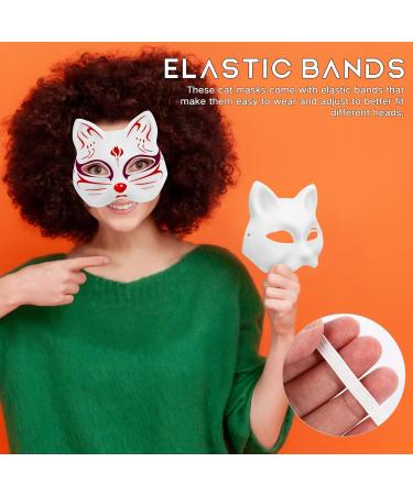 Buy Ifundom Cat Mask - 5 Pack DIY Hand-Painted White Paper Mache Masks for Masquerade & Costume Accessories - International Shipping - Buy Online on GoSupps.com