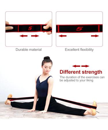 Quelcc Yoga Strap - 8 Loop Yoga Stretch Strap for Leg Training Fitness & Pilates (Red) - Enhance Flexibility & Strength - Buy Online on GoSupps.com