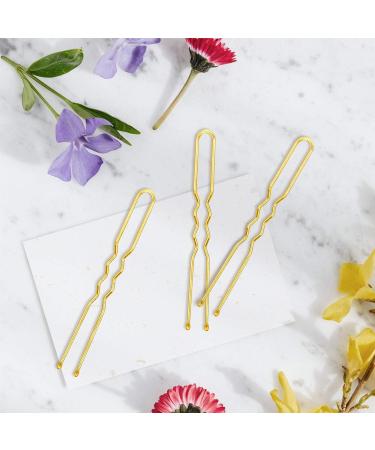 Zeberine Bun Hair Pins for Women - 100Pcs U Shaped Golden Hair Pins with Storage Box - 2.4 inch - Buy Online on GoSupps.com