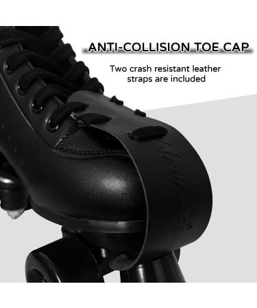 Adult High-top Roller Skates- PU Leather Double Row Rollerskates for Women - Adjustable Fast Braking - Indoor Outdoor Derby Skate - Black - Women's 7/ Men's 6 - Buy Online on GoSupps.com