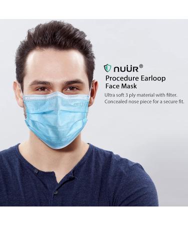 NU R 10pcs Multi Color 3 Ply Disposable Face Mask Mask with Filter Layer and Elastic Earloop Retail Sealed bags B-Blue - Buy Online on GoSupps.com