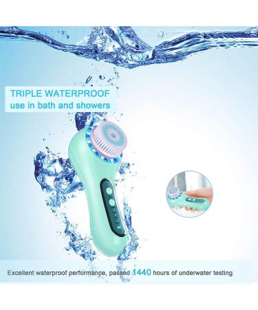 Rechargeable Face Scrubber Exfoliator - Waterproof Facial Cleansing Brush with 5 Brush Heads | Electric Spin Brush for Deep Cleansing & Massaging - Buy Online on GoSupps.com