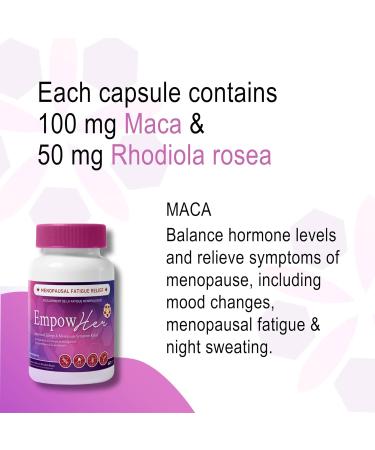 Rhoziva EmpowHer. Menopause Supplements With Maca For Women. Rhodiola Rosea Siberian Ginseng Horny Goat Weed. Vitamin C Vitamin B12 Vitamin E Vitamin B6. Gluten-Free. Non Gmo. 60 Capsules - Buy Online on GoSupps.com