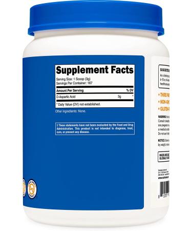 Nutricost D-Aspartic Acid (DAA) Powder 500G - Powerful DAA Supplement - Buy Online on GoSupps.com