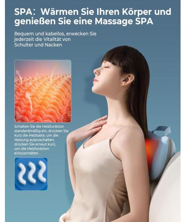 Back and Neck Massager with Warmth - Deep Tissue Massage Pillows for Shoulders Back & Legs - Perfect Gift in Gray Blue - Buy Online on GoSupps.com