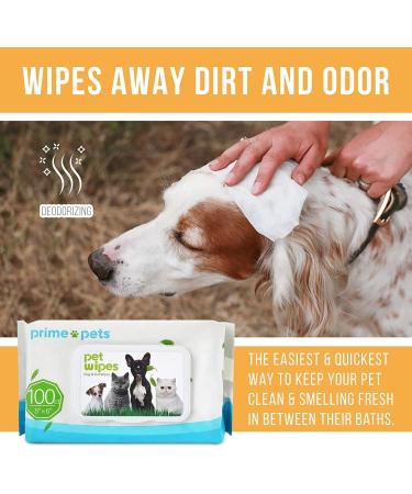 PrimePets Wet Wipes for Dogs & Cats - Antibacterial Cleaning Towels | 600 Pieces - Deodorizing Face & Ear Wipes for Pets - Buy Online on GoSupps.com