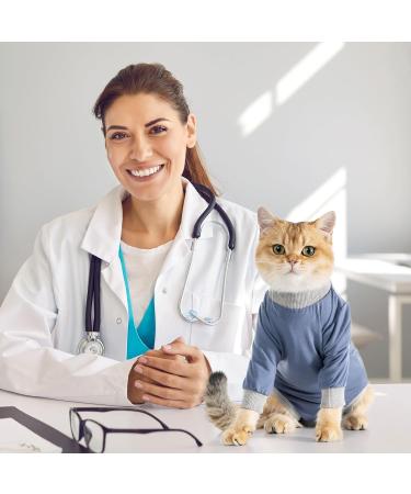 Avont Katzenbody Recovery Suit for Cats - Modal Leak Protection for Abdominal Wounds & Skin Diseases | Spay/Castration Weaning Clothing - Gray-Blue L - Buy Online on GoSupps.com