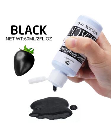 Liquid Edible Glitter 60ml - Black Metallic Food Coloring for Cakes Cupcakes & Cookies | Perfect for Baking & Decorating - Buy Online on GoSupps.com