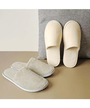 Fiyson 5 Pair Disposable Slippers - Fluffy Coral Fleece Slipproof Hotel & Travel Slippers for Guests (Gray Size 38 EU) - Buy Online on GoSupps.com
