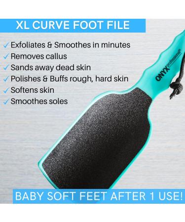 Double Sided XL Curved Foot File & Callus Remover - Professional Spa Pedicure Kit for Dead Skin, Cracked Heel Repair, Exfoliation - Buy Online on GoSupps.com