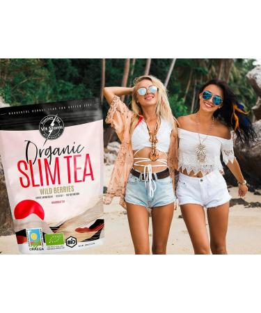 VITSTORM Organic Detox Herbal Tea - VITSTORM - Slim Tea Red Berries - Powerful Draining Anti-Water Retention Infusion - Anti-Cellulite Infusion - - Buy Online on GoSupps.com
