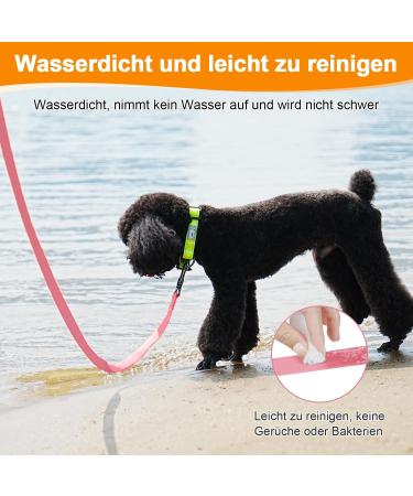 X XBen 10m Waterproof Dog Drag Line - Rubberized Training Leash with Lockable Carabiner & Hand Loop for Medium-Sized Dogs - Pink - Buy Online on GoSupps.com