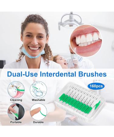 160PCS Interdental Brush Set - Zahrvia Silicone Dual-House Dental Stick & Portable Dental Flow for Effective Tooth Cleaning - Green - Buy Online on GoSupps.com