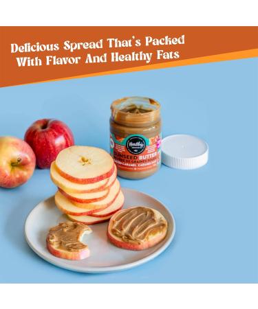 Healthy Crunch Seed Butter - Salted Caramel Flavor 6 Units x 340g - Sunflower Butter Nut Butter Alternative Perfect for Smoothies Snacks Baking - Plant-Based Gluten-Free Non-GMO Vegan-Friendly - Buy Online on GoSupps.com