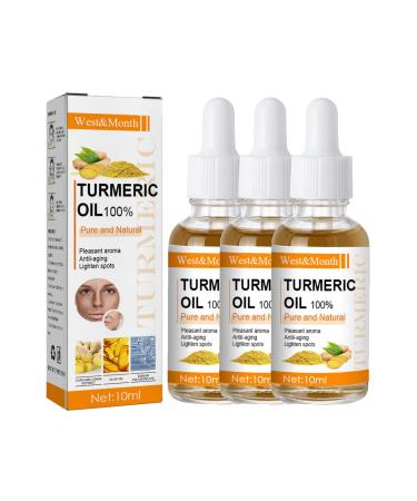 2023 New Turmeric Dark Spot Corrector Serum 100% Pure & Natural Turmeric Oil for Face Skin Care Moisturizing Repair Serum Pleasant Aroma Anti Aging Essence for Lighten Spots (3PC)