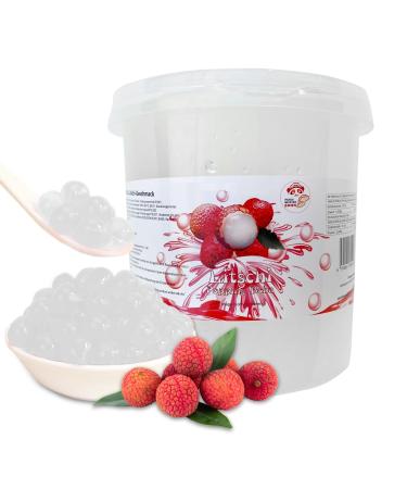 3kg bubble tea pearls litschi - bubbletea boba pearl set - nature & vegan- bubble tea pearl bubbles - great ideas to make yourself bubble tea and fantastic boba parties litschi 1
